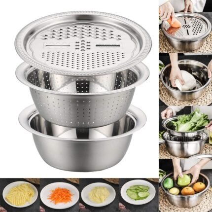3 in 1 Vegetable Cutter with Drain Basket